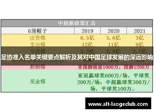 足协准入名单关键要点解析及其对中国足球发展的深远影响